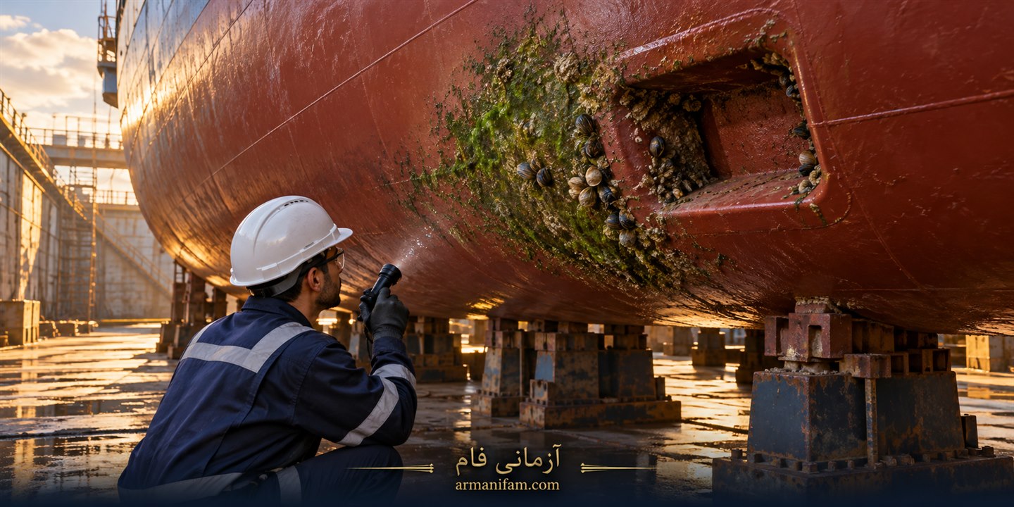 تصویر آموزشی خزه گرفتن بدنه با وجود رنگ ضدخزه ـ آرمانی فام