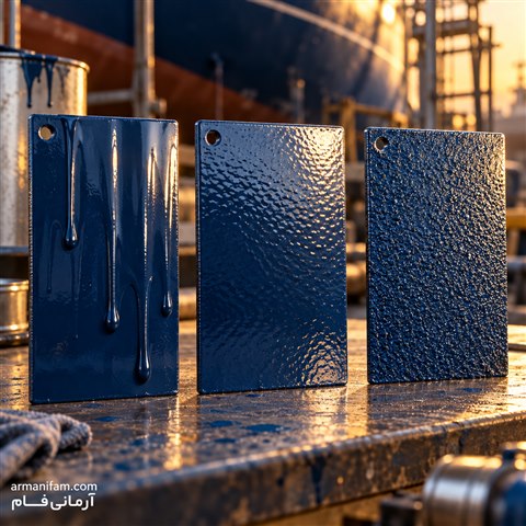 پنل‌های نمایش شره، پوست‌پرتقالی و پاشش خشک ـ آرمانی فام