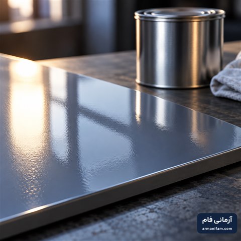بازتاب نور روی نمونه آموزشی پوشش شفاف ـ آرمانی فام