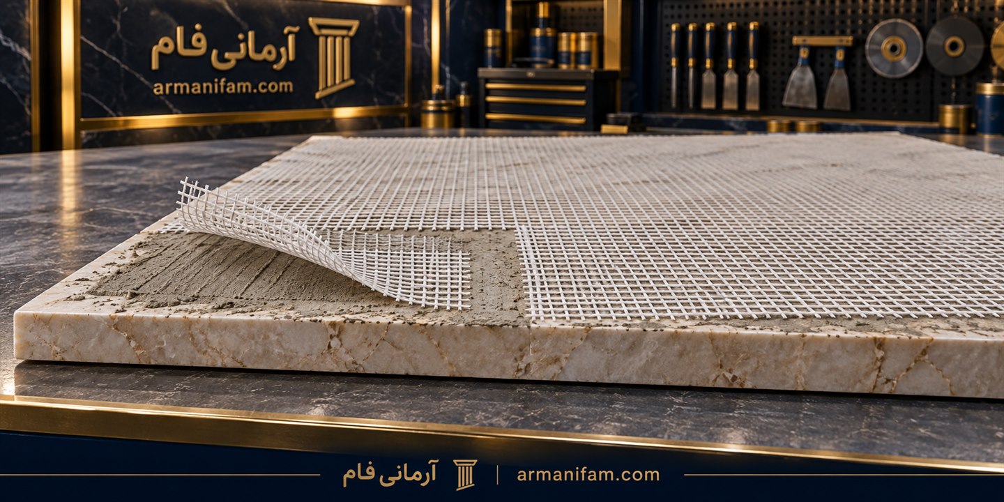 تصویر آموزشی توری پشت اسلب ـ آرمانی فام